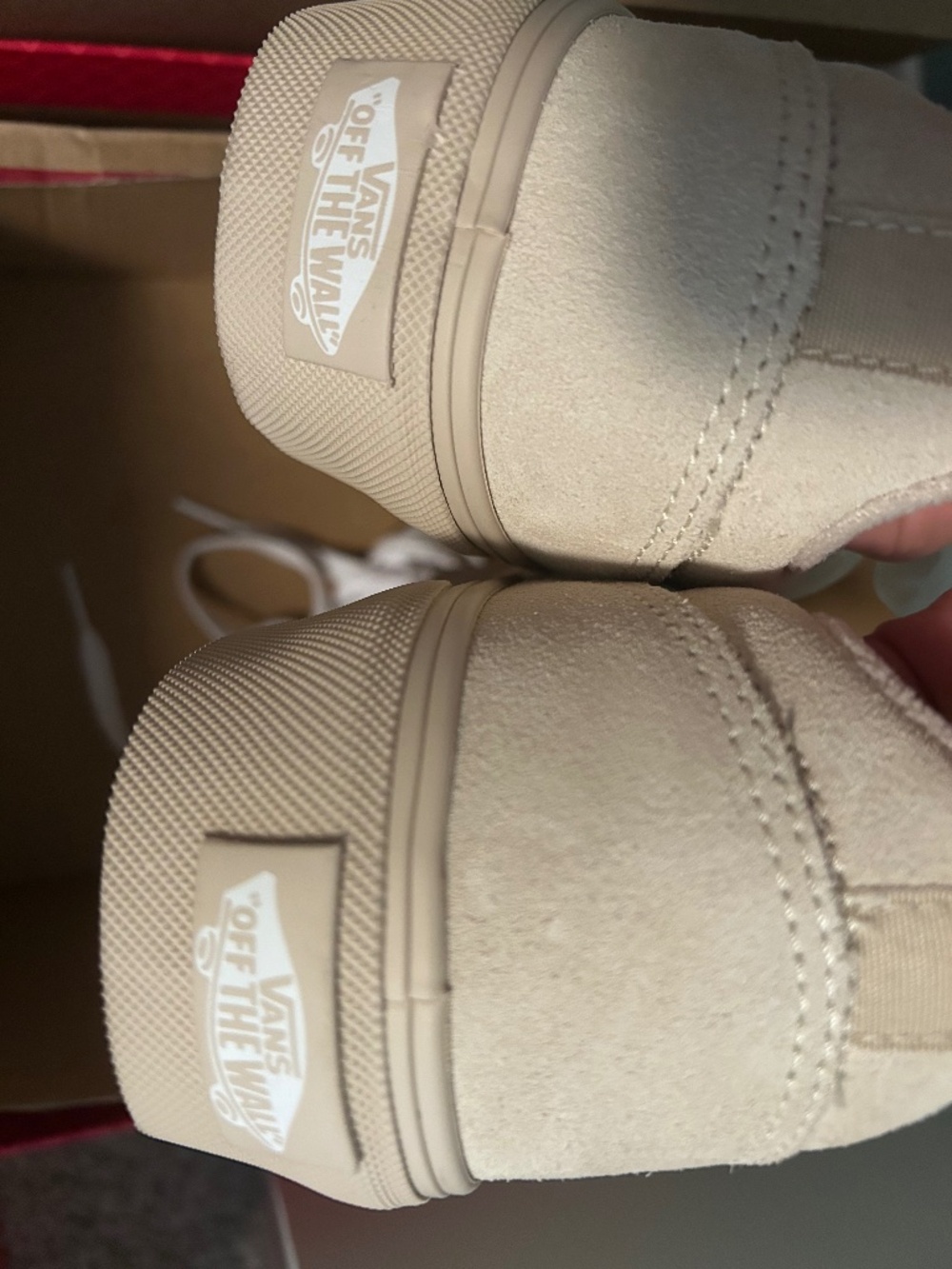 Vans White and Beige Suede Platforms - Brand New